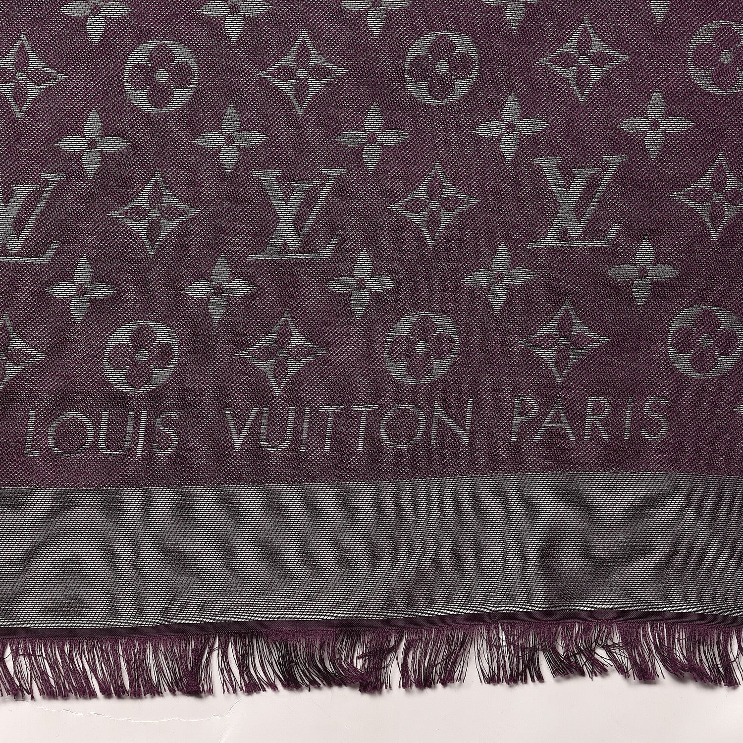 Louis Vuitton Silk Lurex Wool Monogram Shine Shawl Amarante 3 of 5