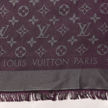 Louis Vuitton Silk Lurex Wool Monogram Shine Shawl Amarante 3 of 5