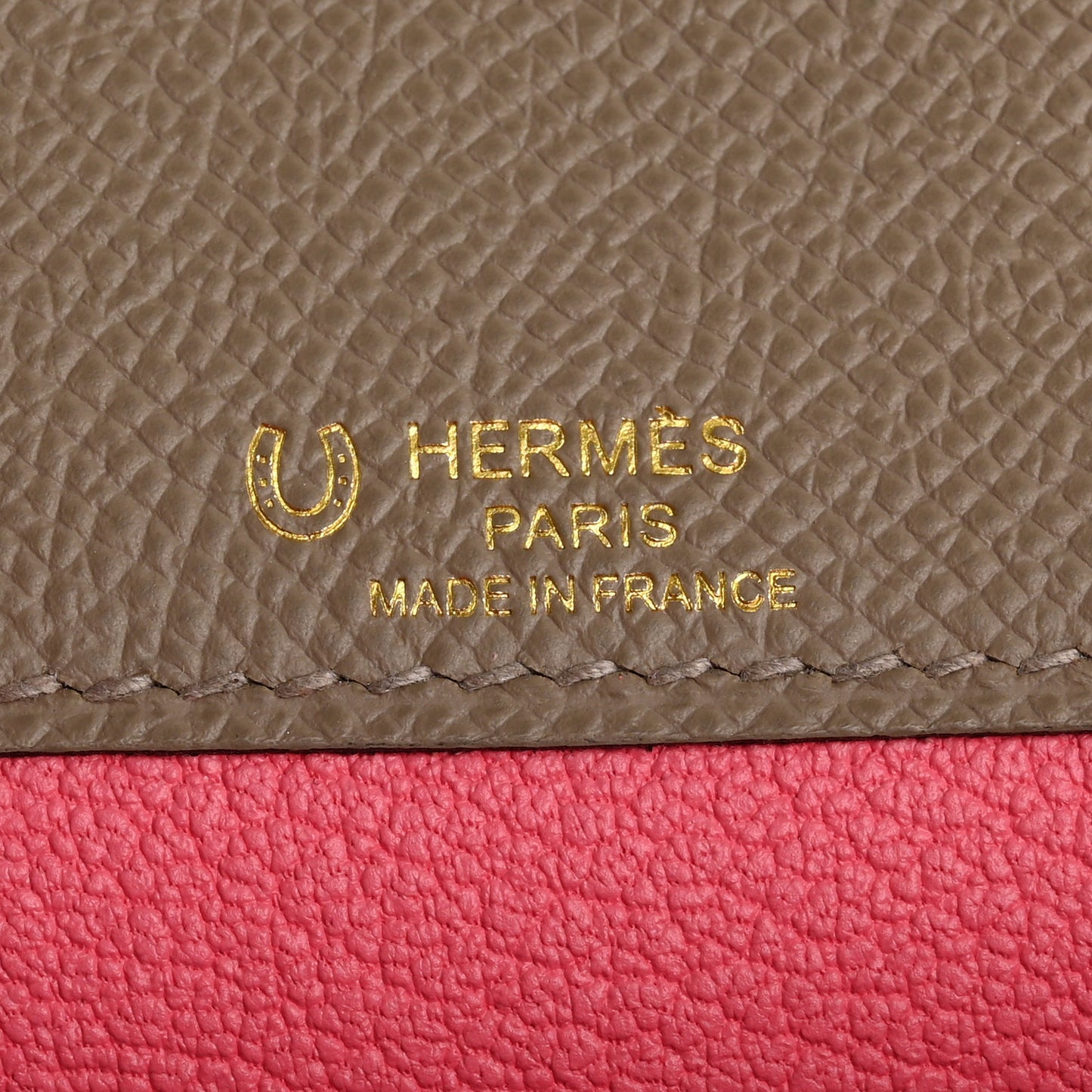 Epsom Horseshoe Kelly Depeches 25 Pouch Etoupe Rose Azalee