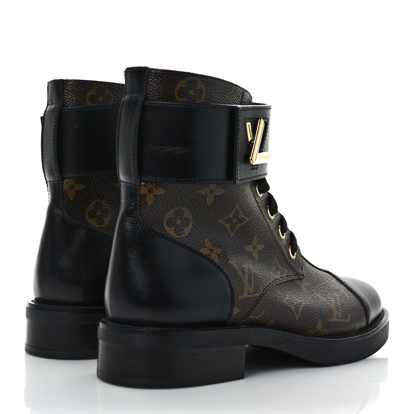 Calfskin Monogram Wonderland Flat Ranger Boots 37 Black