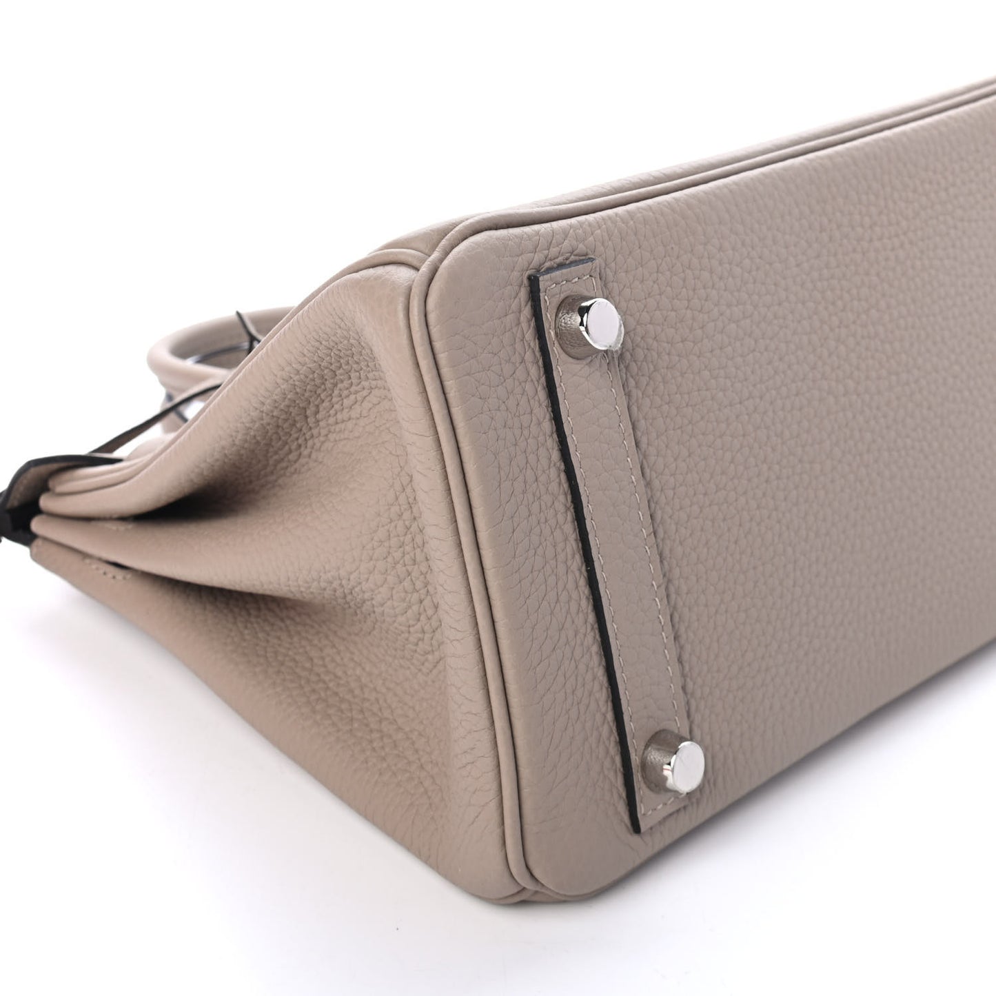 Togo Horseshoe Birkin 25 Gris Tourterelle Black