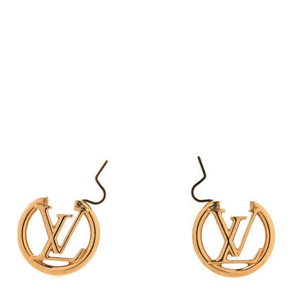 Louis Vuitton Metal Small Louise Hoop Earrings Gold 3 of 5