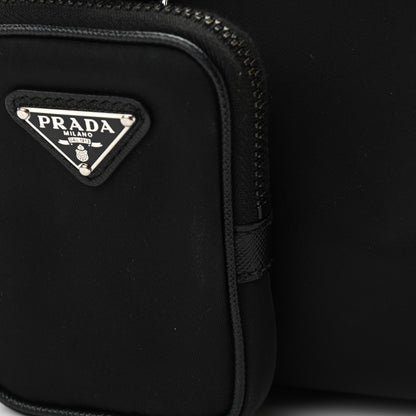 Prada Re-Nylon Saffiano Pocket Zippered Shoulder Bag Black 12 of 13