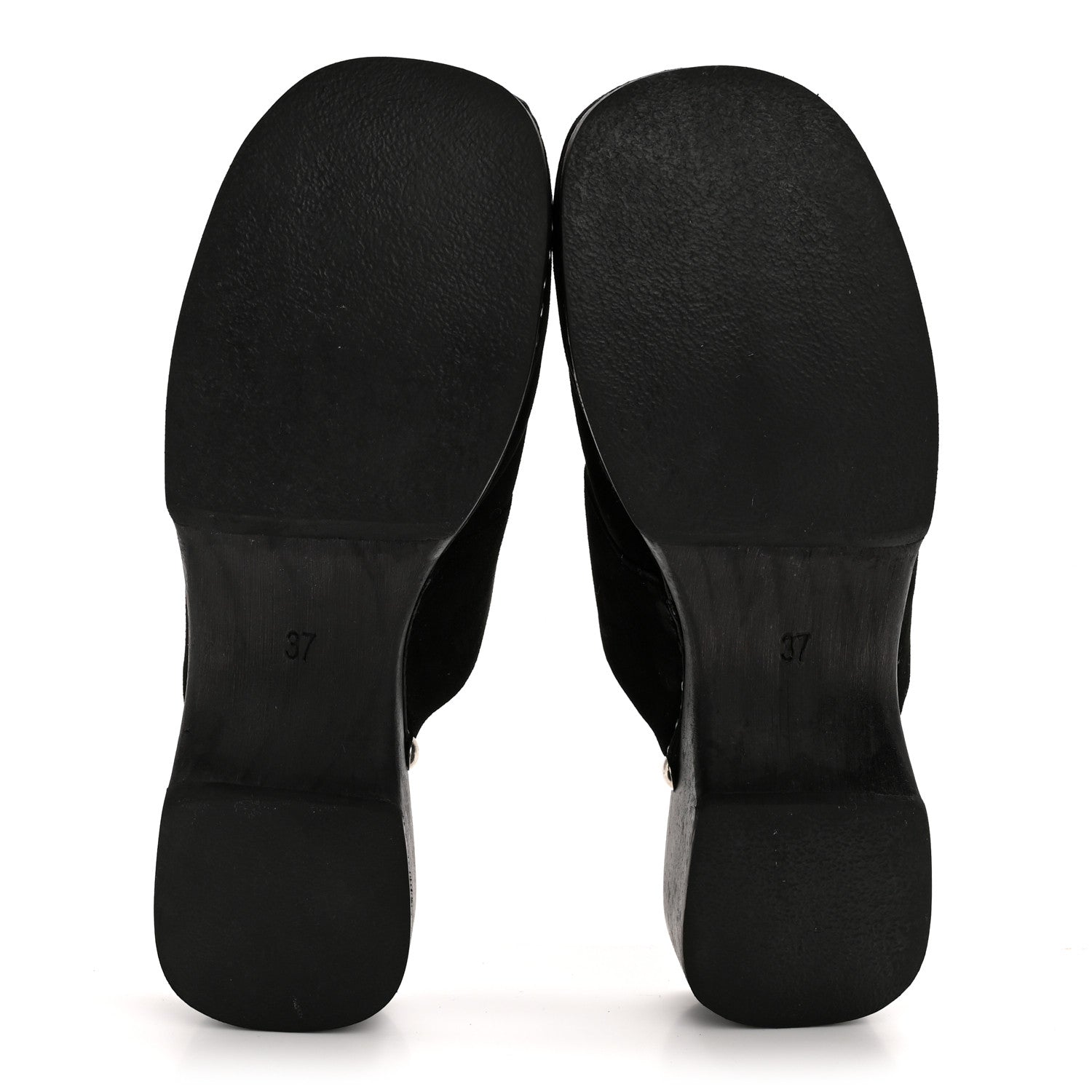 Chanel Suede CC Clogs 37 Black 6 of 9