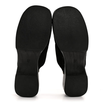 Chanel Suede CC Clogs 37 Black 6 of 9