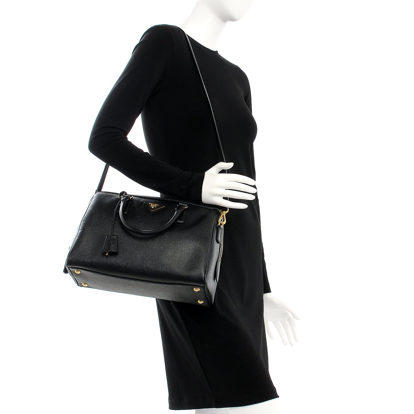 Saffiano Lux Bowler Black