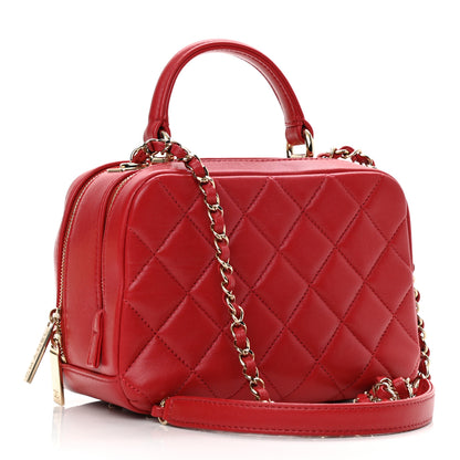 Chanel Lambskin Quilted Small Trendy CC Bowling Bag Red 3 of 9
