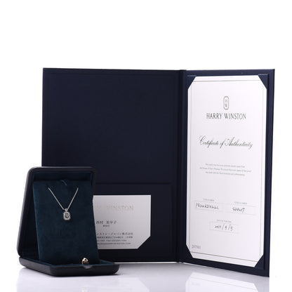 Harry Winston 18K White Gold Diamond H W Logo Pendant Necklace 5 of 5