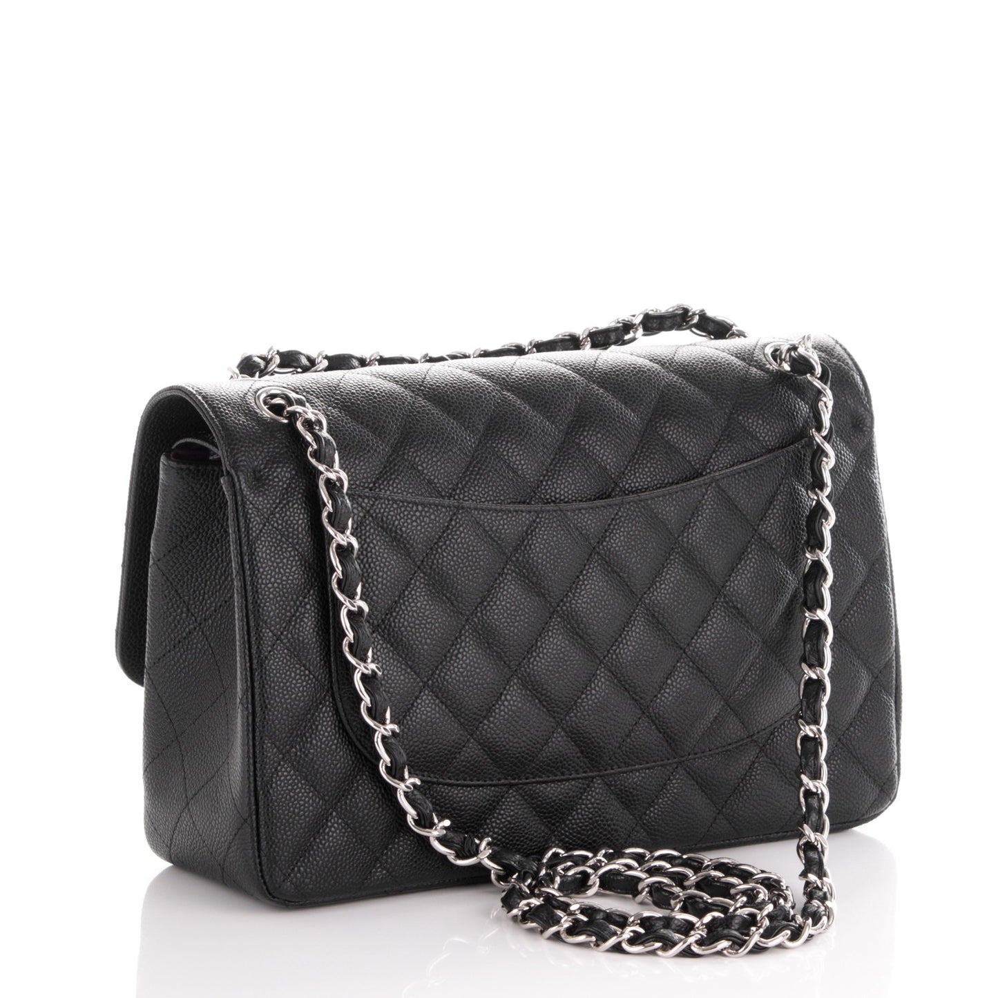 Caviar Quilted Jumbo Double Flap Black