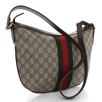 Gucci GG Supreme Monogram Web Small Ophidia Half Moon Hobo Brown 3 of 9