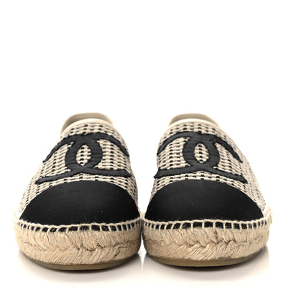 Chanel Mesh Grosgrain CC Espadrilles 41 Beige Black 2 of 7