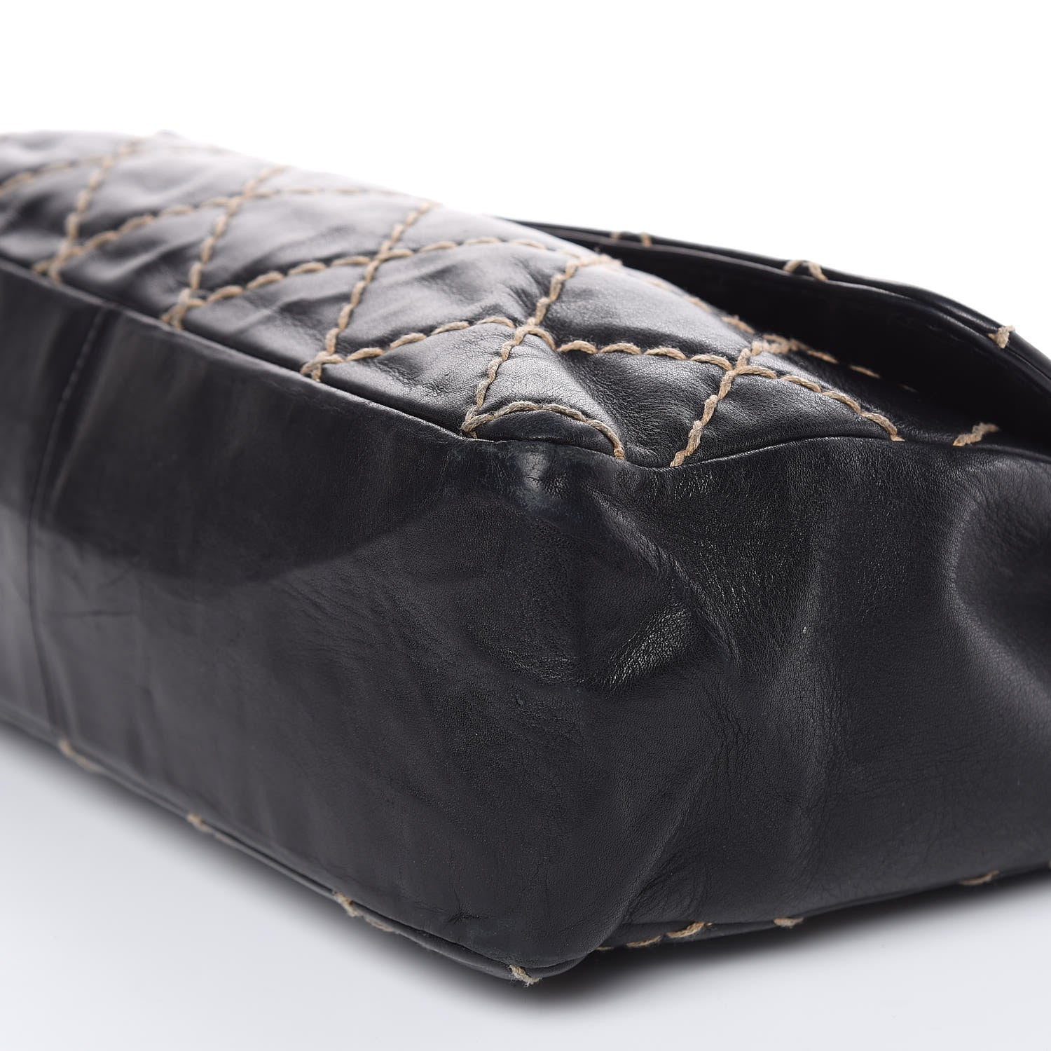 Chanel Calfskin Wild Stitch Jumbo Flap Black 9 of 19
