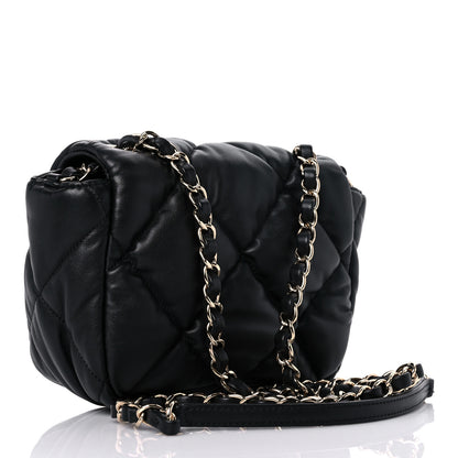 Chanel Calfskin Quilted Mini Square Bubbly Flap Black 2 of 11