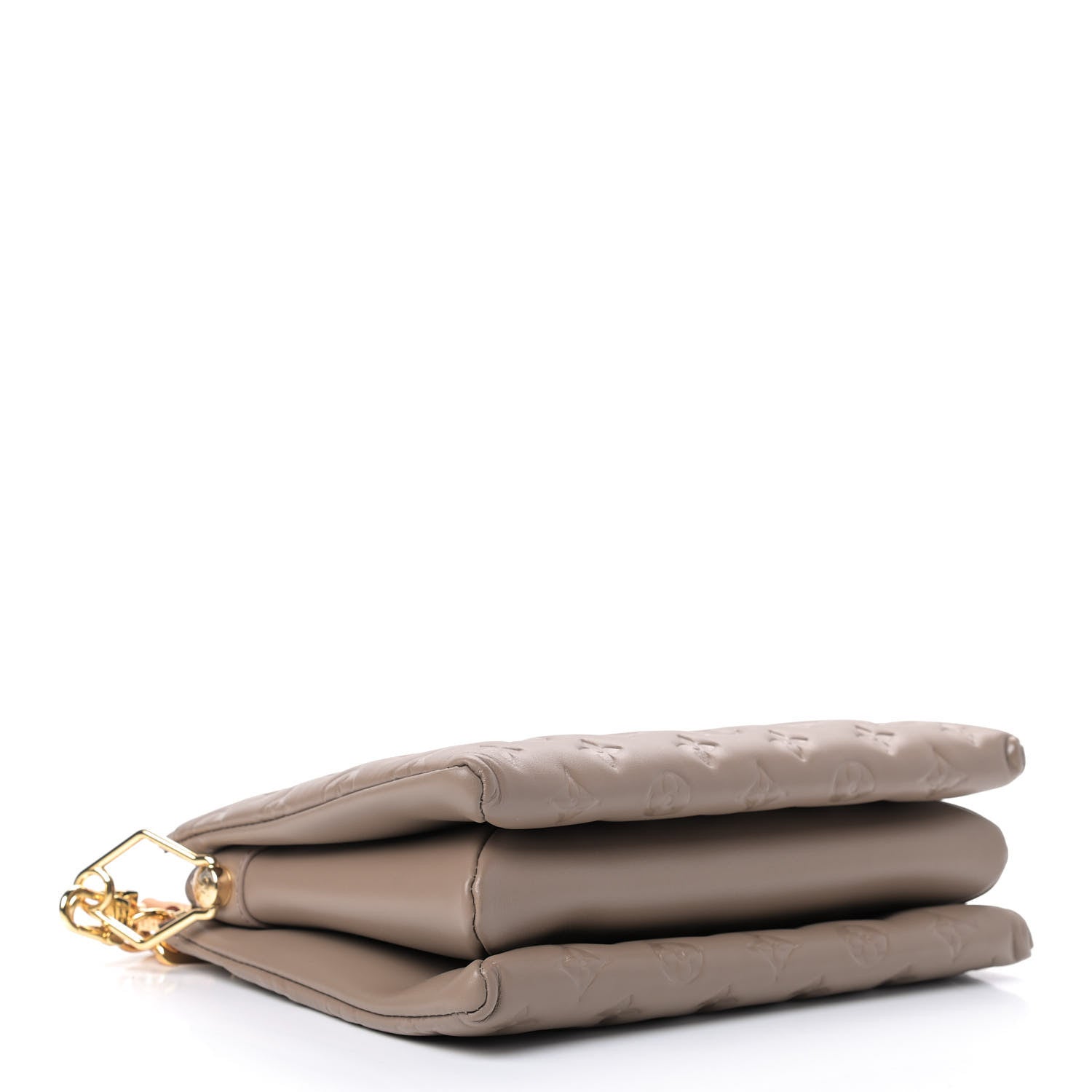 Louis Vuitton Lambskin Embossed Monogram Coussin PM Taupe 4 of 8
