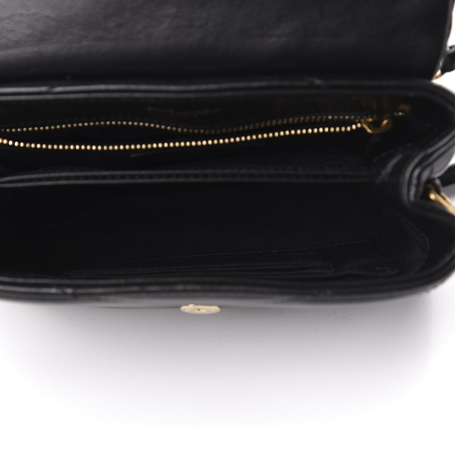 Saint Laurent Calfskin Y Quilted Monogram Toy Loulou Crossbody Bag Black 5 of 11