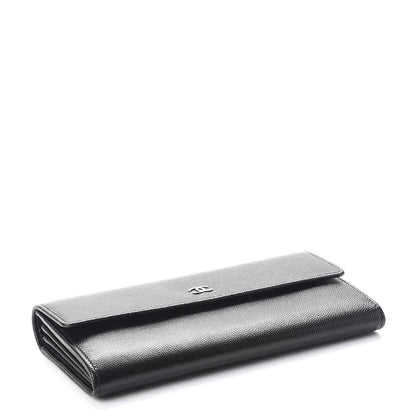 Chanel Caviar Sevruga CC Large Gusset Flap Wallet Black 4 of 9