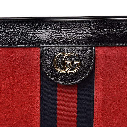 Gucci Suede Patent Web Medium Ophidia Chain Shoulder Bag Hibiscus Red Black 9 of 13