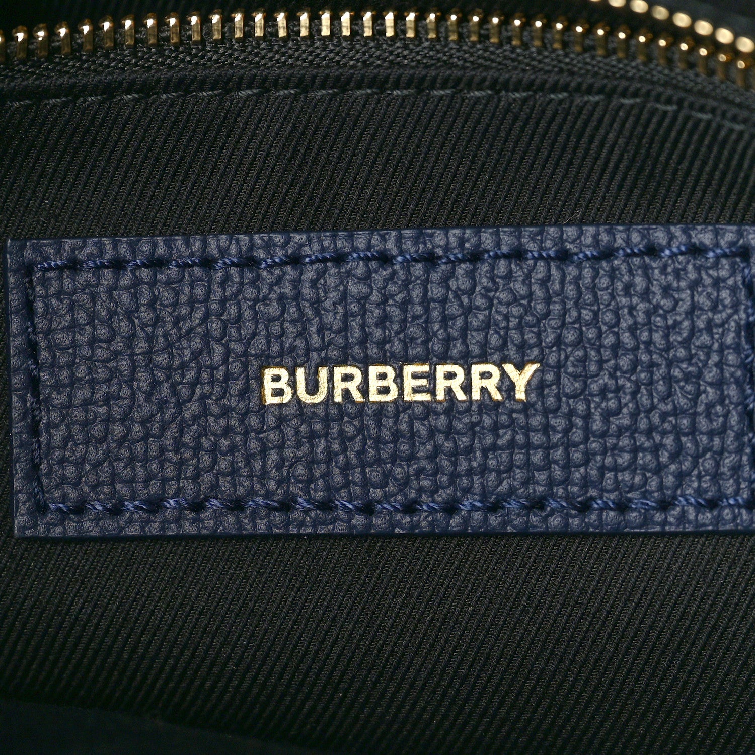 Burberry Grainy Calfskin House Check Medium Banner Tote Regency Blue 6 of 10