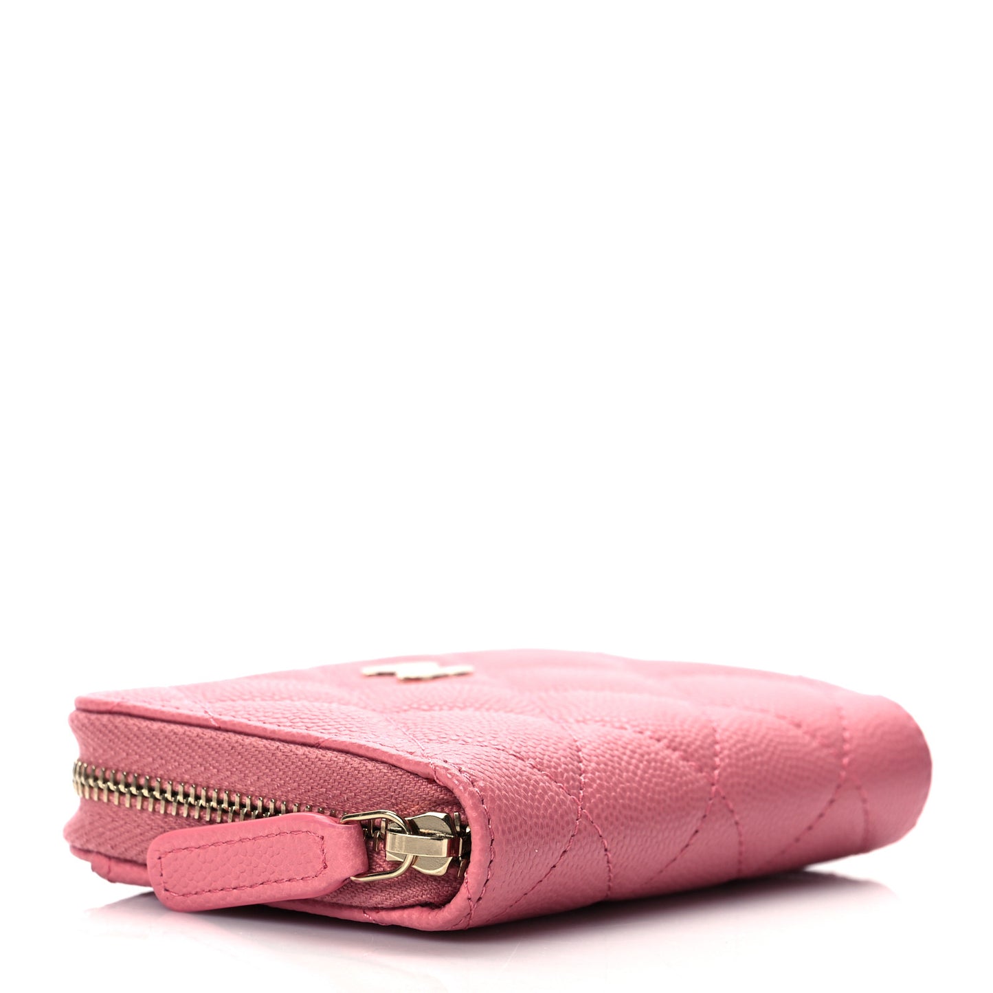 Caviar Quilted Zip Coin Purse Dark Pink