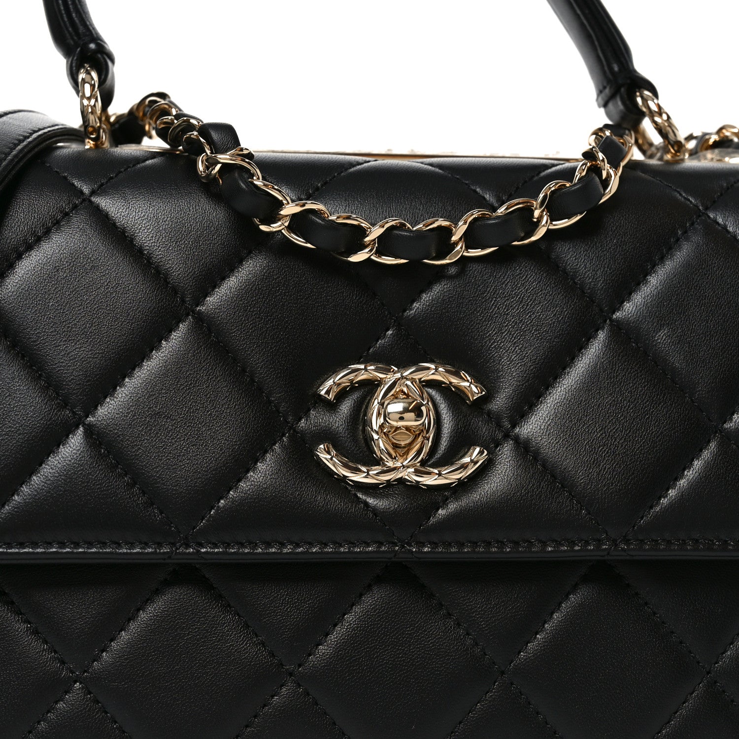 Chanel Lambskin Quilted Small Trendy CC Flap Dual Handle Bag Black 8 of 10