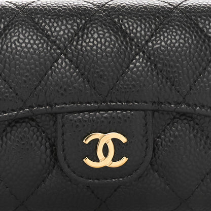 Chanel Caviar Quilted Flap Card Holder Wallet Black 8 of 11