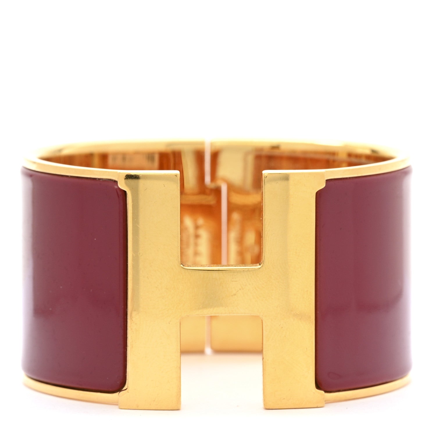 Hermes Enamel Extra Wide Clic Clac H Bracelet PM Rouge De Chine 1 of 6