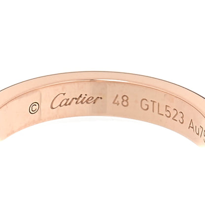 Cartier 18K Pink Gold Diamond 3mm C De Cartier Wedding Band Ring 48 4.5 4 of 6