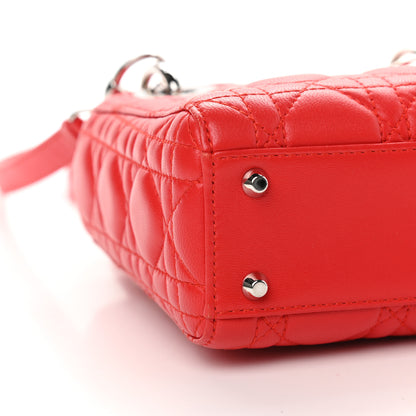 Christian Dior Lambskin Cannage Mini Lady Dior Red 6 of 7