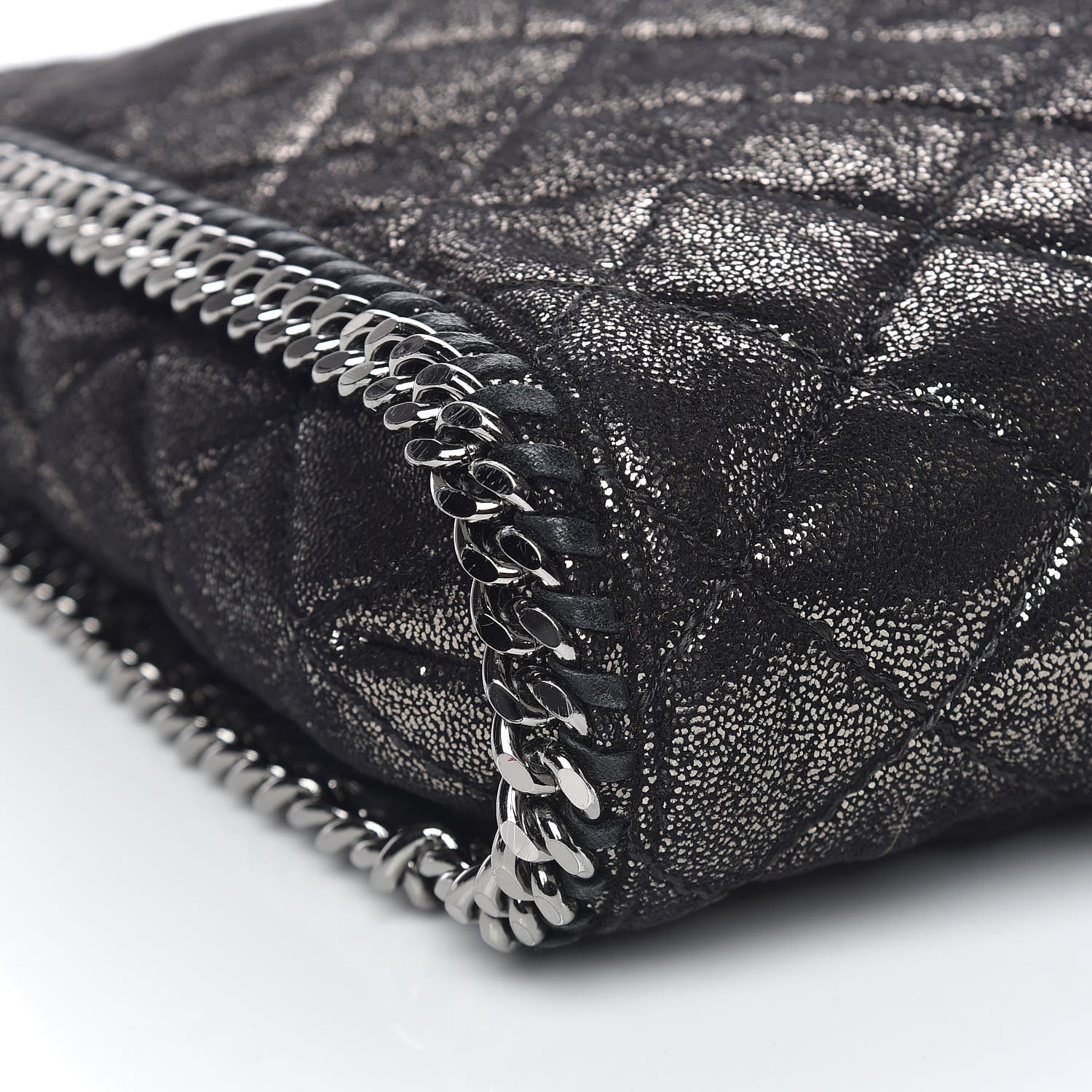 Stella McCartney Chamois Shiny Dotted Quilted Small Falabella Tote Ruthenium 8 of 9