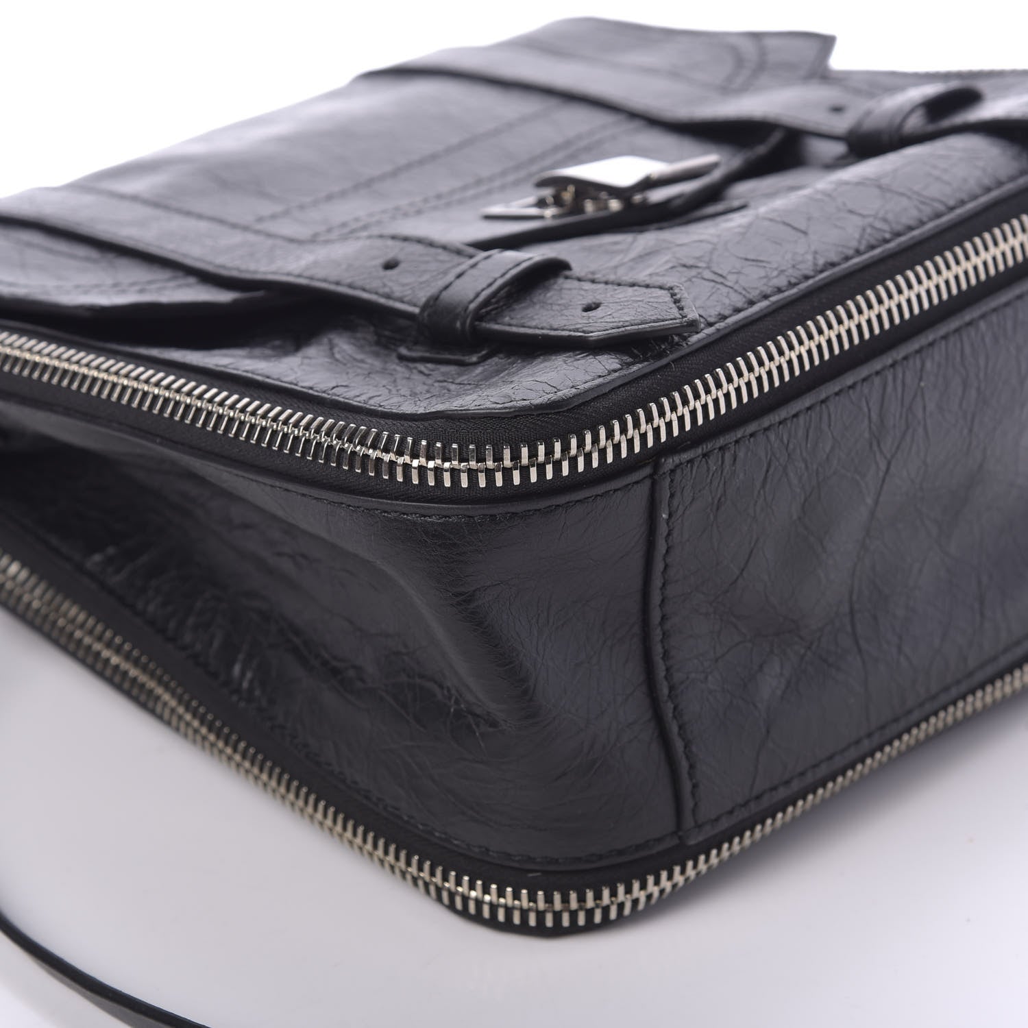 Proenza Schouler Crackled Lambskin PS1 Plus Zip Backpack Black 5 of 8