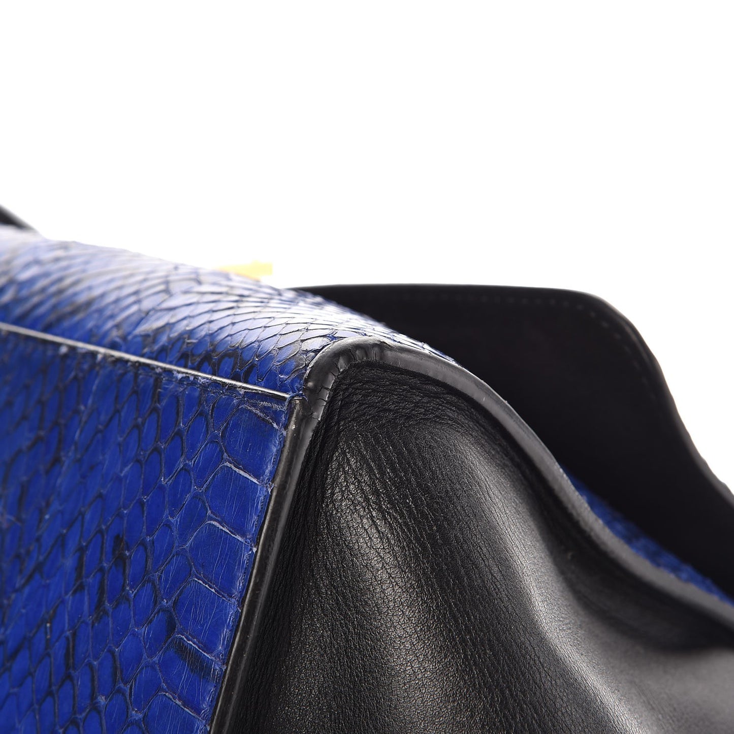 Python Calfskin Medium Trapeze Blue Black