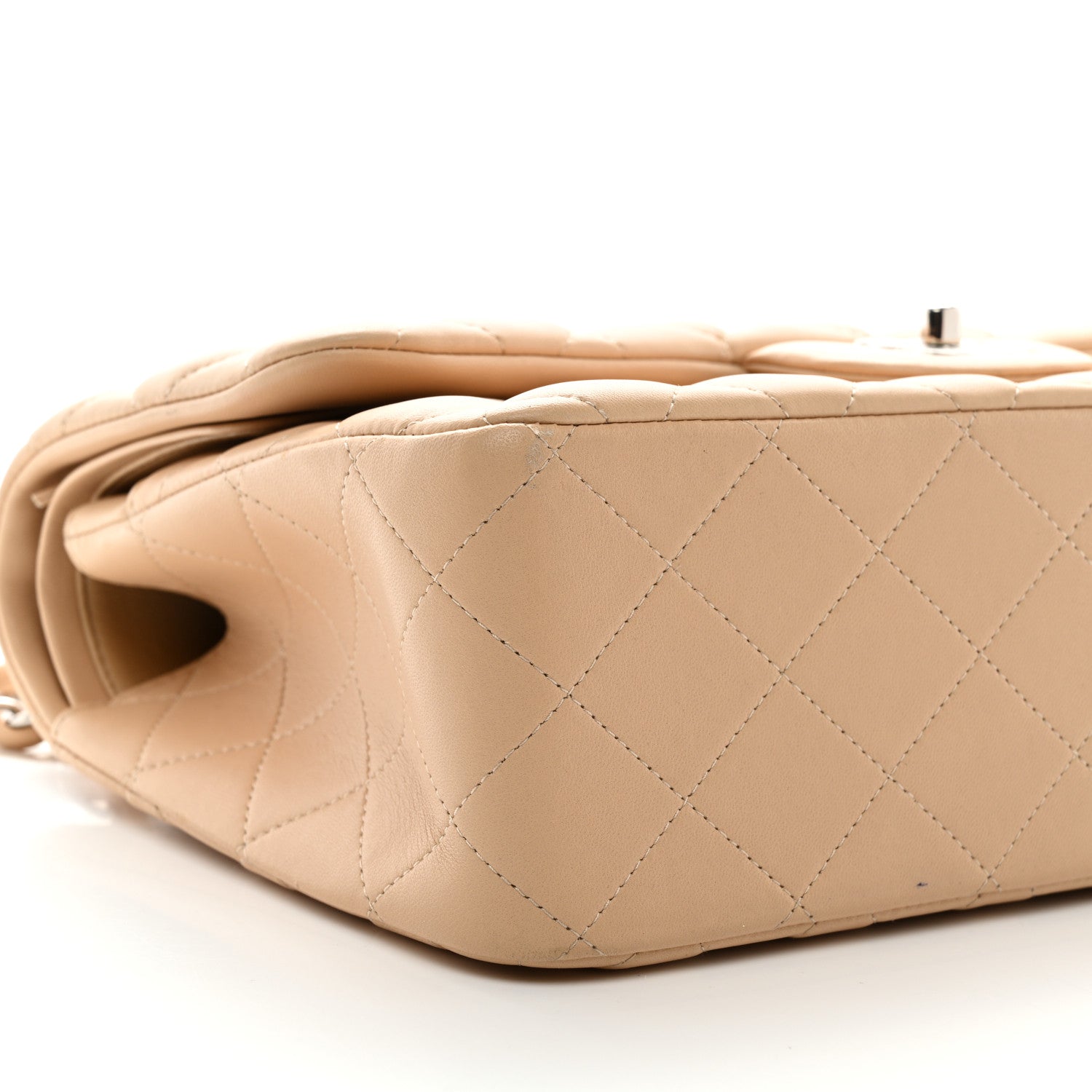 Chanel Lambskin Quilted Jumbo Double Flap Beige 9 of 12