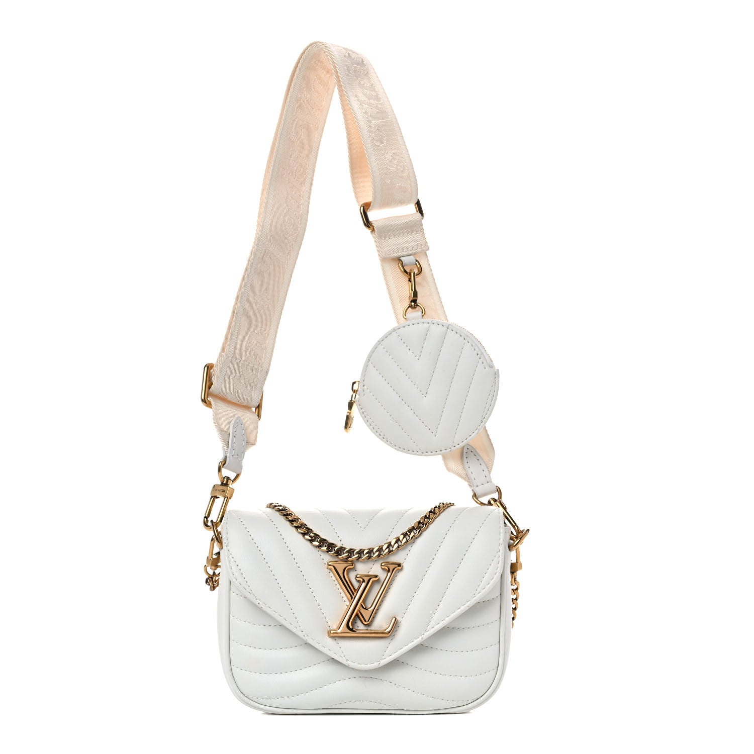 Louis Vuitton Calfskin New Wave Multi Pochette Snow 1 of 15