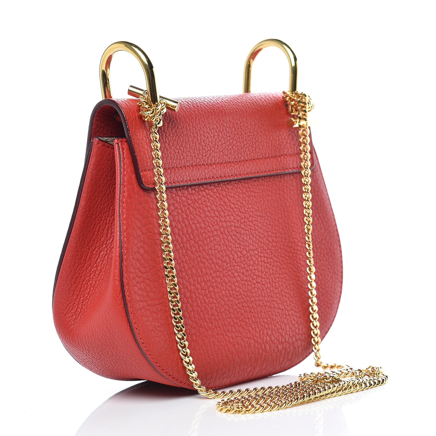 Grained Lambskin Mini Drew Shoulder Bag Plaid Red