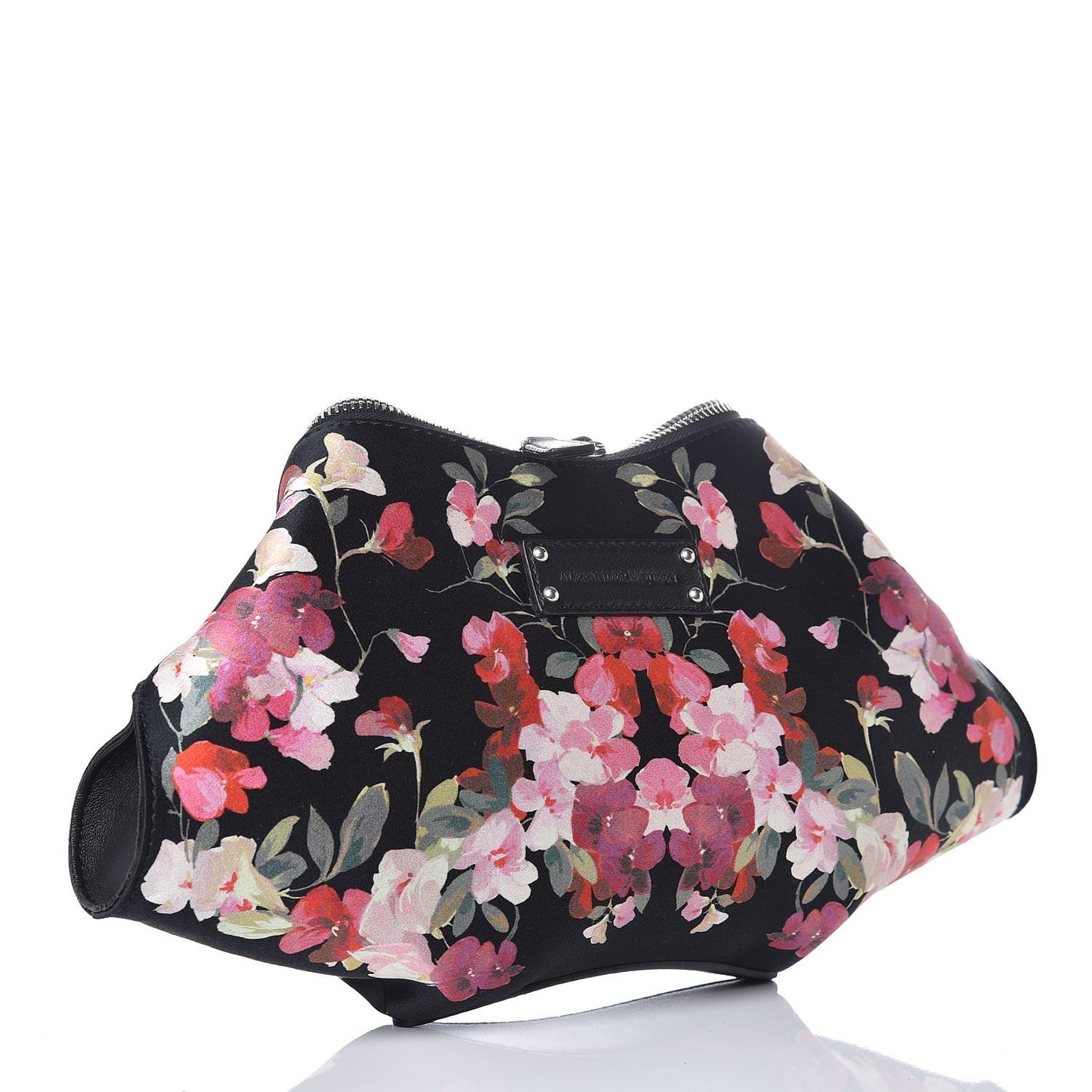 Silk Floral Print De Manta Clutch Black