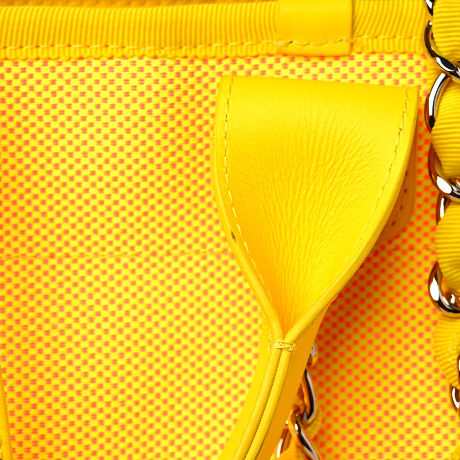 Chanel Mixed Fibers Calfskin Deauville Medium Tote Yellow Orange 16 of 17