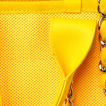 Chanel Mixed Fibers Calfskin Deauville Medium Tote Yellow Orange 16 of 17