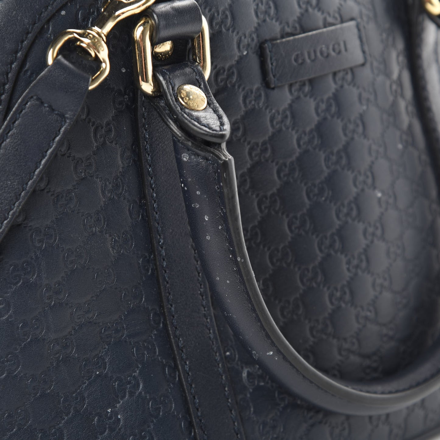 Soft Microguccissima Mini Dome Bag Blue