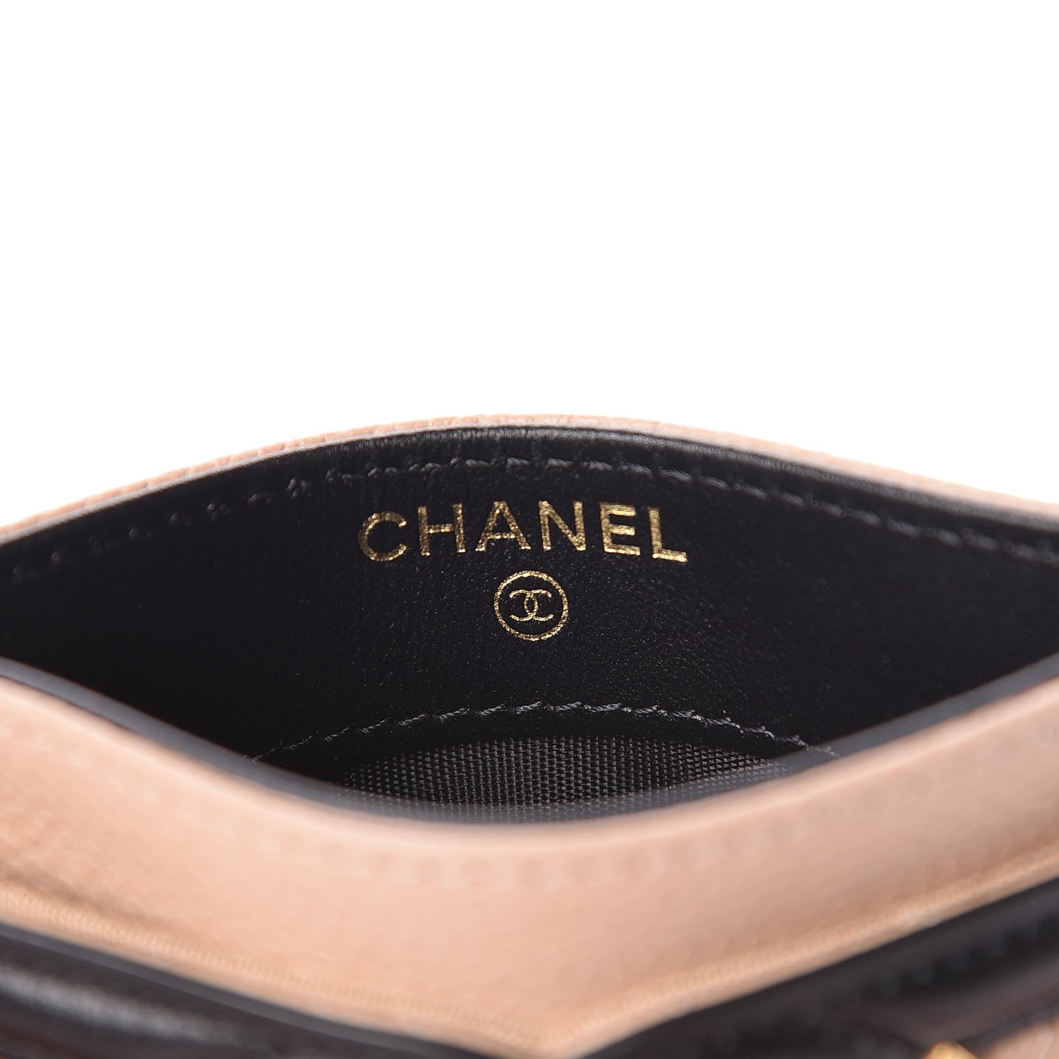 Chanel Caviar Quilted Filigree Card Holder Beige Black 6 of 9