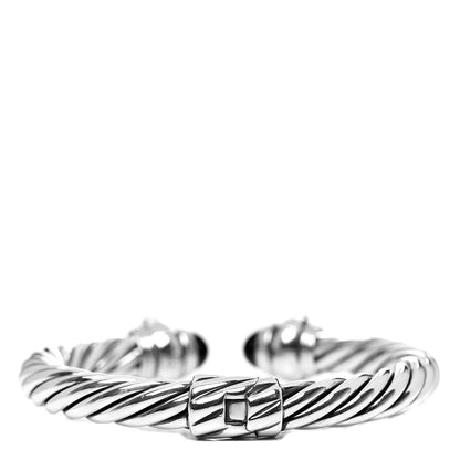 David Yurman Sterling Silver Diamond Black Onyx 8.5mm Cable Renaissance Bracelet 2 of 4