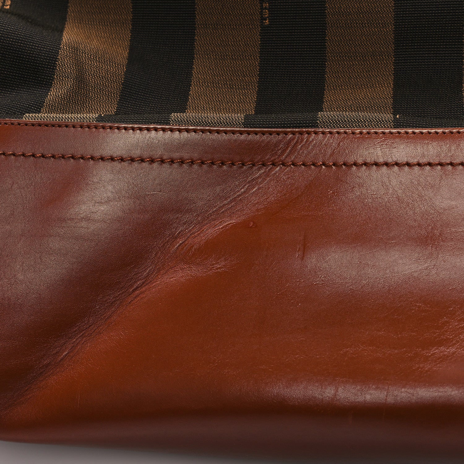 Fendi Pequin Cuoio Vegetale Medium Roll Tote Tobacco Cuoio Miele 11 of 13