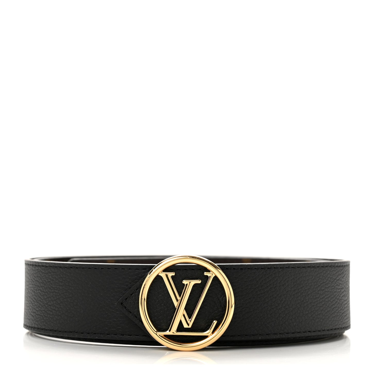 Monogram Calfskin 35mm LV Circle Reversible Belt 110 44 Black