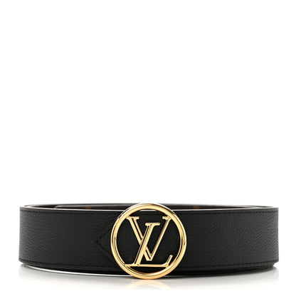 Louis Vuitton Monogram Calfskin 35mm LV Circle Reversible Belt 110 44 Black 3 of 8