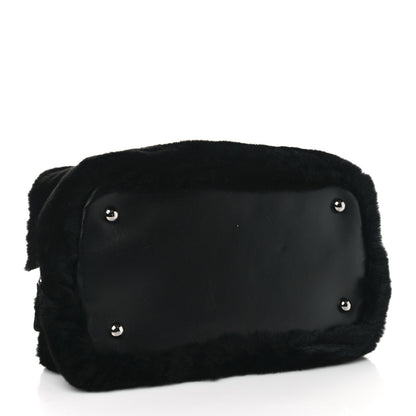 Chanel Rabbit Fur Baguette Crystal CC Bag Black 4 of 8