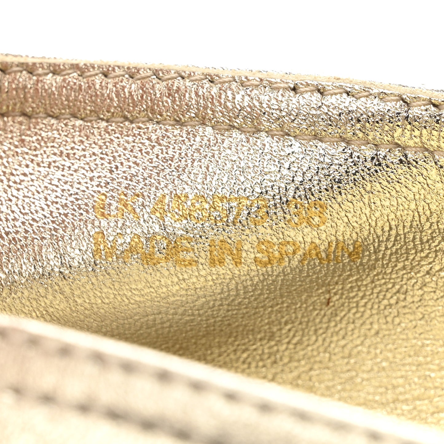 Metallic Lambskin Monogram Espadrilles 38 Platino
