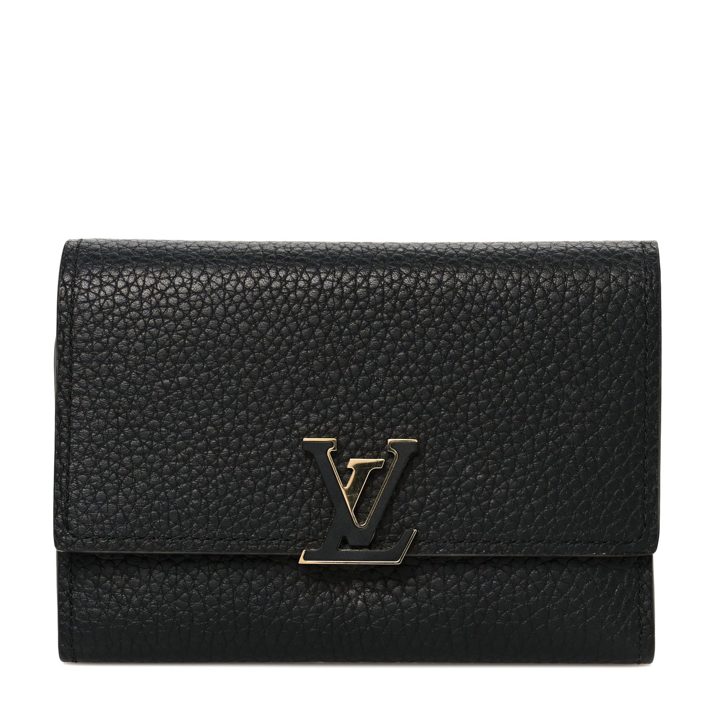 Taurillon Capucines Compact Wallet Black