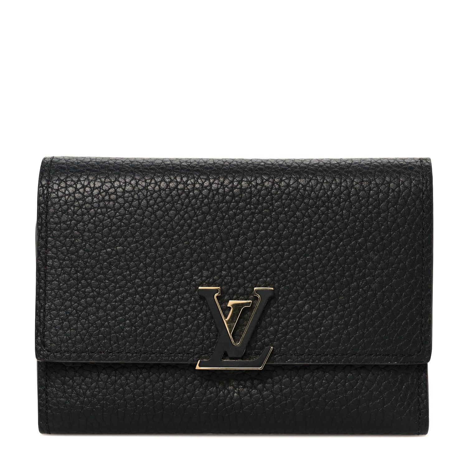 Louis Vuitton Taurillon Capucines Compact Wallet Black 1 of 8