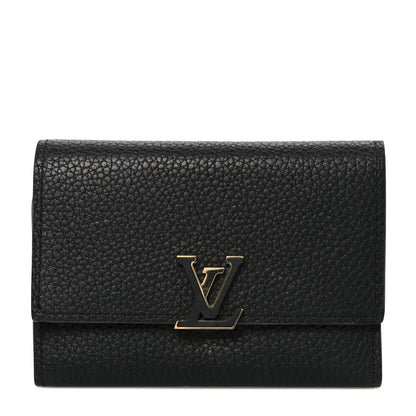 Louis Vuitton Taurillon Capucines Compact Wallet Black 1 of 8