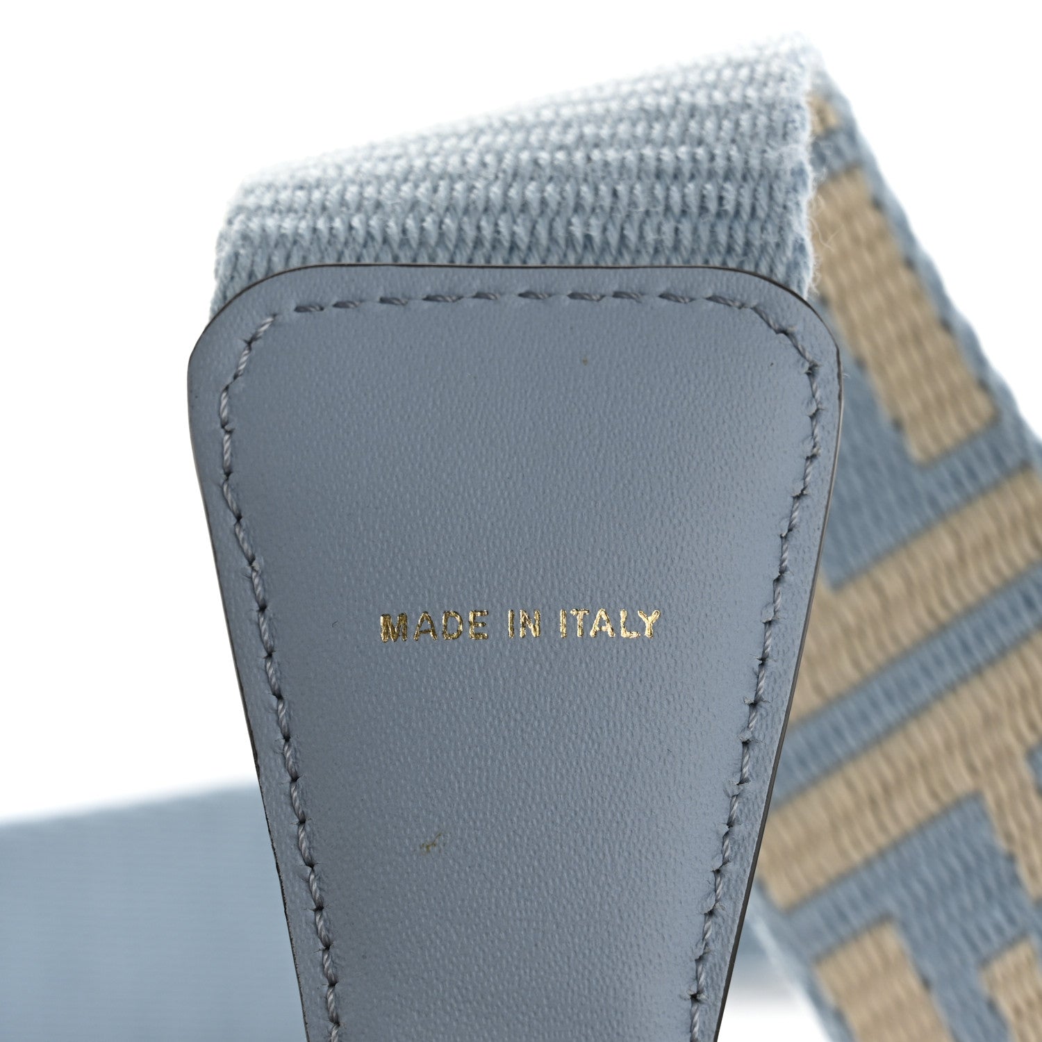 Fendi Jacquard Ribbon Vitello King FF Bi-Color Intreccio Adjustable Strap You Azzurro Baby Latte 5 of 6