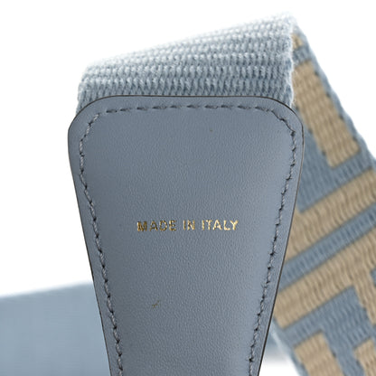 Fendi Jacquard Ribbon Vitello King FF Bi-Color Intreccio Adjustable Strap You Azzurro Baby Latte 5 of 6